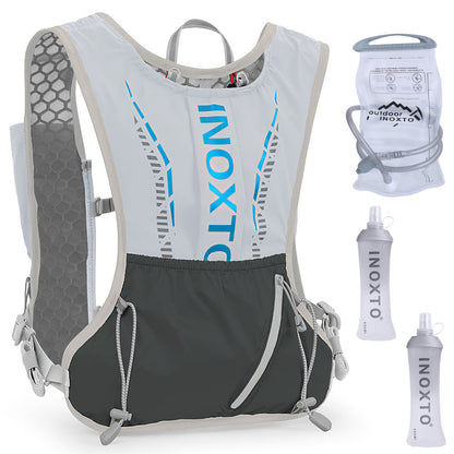 1Pc Sport Hydration Vest Running Backpack With 15oz 50oz Water Bladder Adjustable Strap Storage Bag For Trail Running Marathon Race Hiking