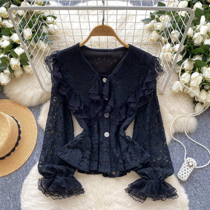 Versatile Single-Breasted Slimming Long-Sleeve Shirt