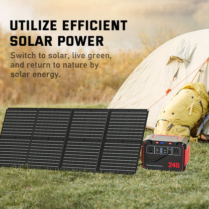 Portable Power Station 237/111/88/83Wh With 60/40/30/21W Solar Panels With AC Outlet 110V(3*USB A, 2*USB C, 2*AC, 2*DC) Solar Generator For Travel Home Emergency Hurricaneth