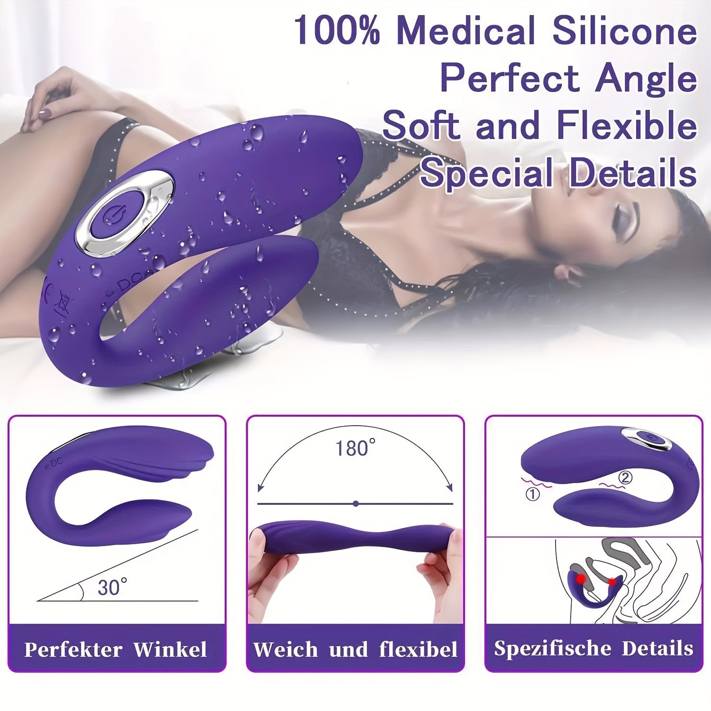 10 Vibrator Modes - Rabbit Vibrator - G-Spot & Clitoral Stimulator For Women, Couples' Anal Dildo Massager Adult Toy