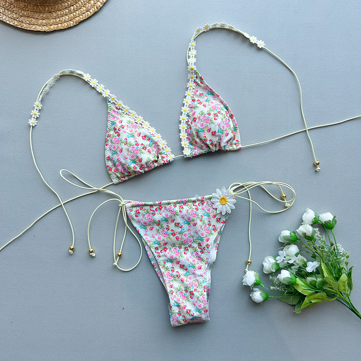 Three-Piece Bikini Style Sexy Printed Separate Women's Swimsuit