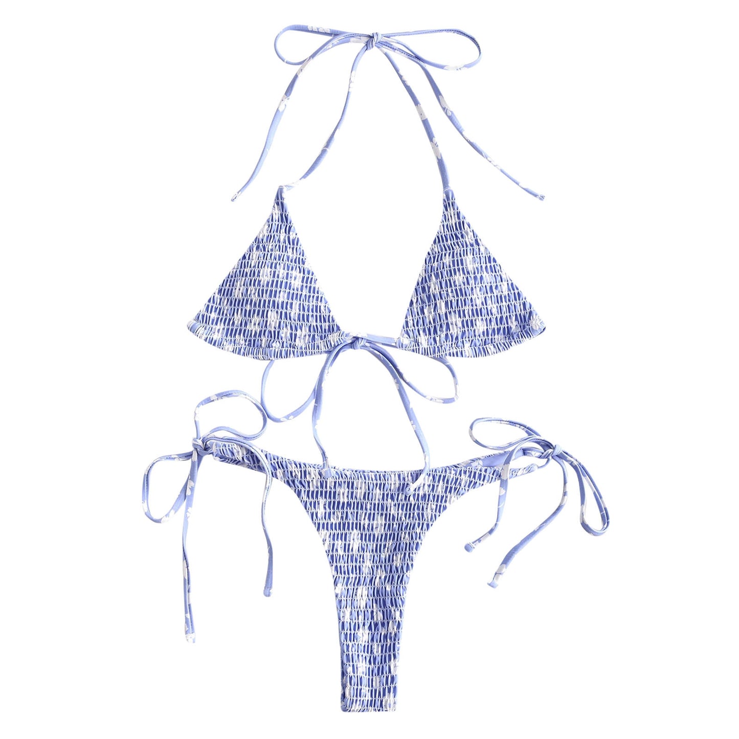 European And American Ladies Split Print Bikini Swimsuit