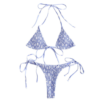 European And American Ladies Split Print Bikini Swimsuit