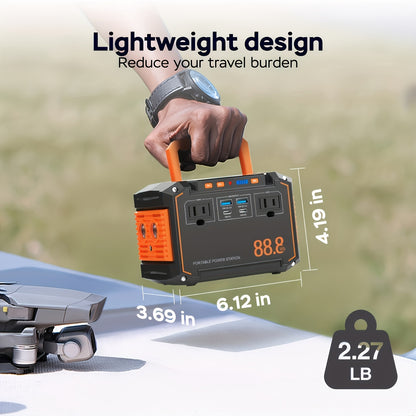 [Portable Power Station] Portable Power Station 88.8WH with AC Outlet (US Plug) | Solar Charging, USB/DC Ports - Compact Solar Generator, Lithium Battery for Camping, Emergency Backup, Home, RV, CPAP, Laptop - Ideal Gift for