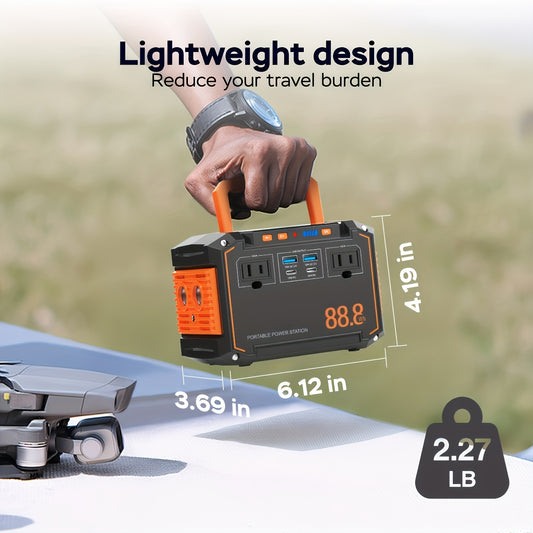 [Portable Power Station] Portable Power Station 88.8WH with AC Outlet (US Plug) | Solar Charging, USB/DC Ports - Compact Solar Generator, Lithium Battery for Camping, Emergency Backup, Home, RV, CPAP, Laptop - Ideal Gift for