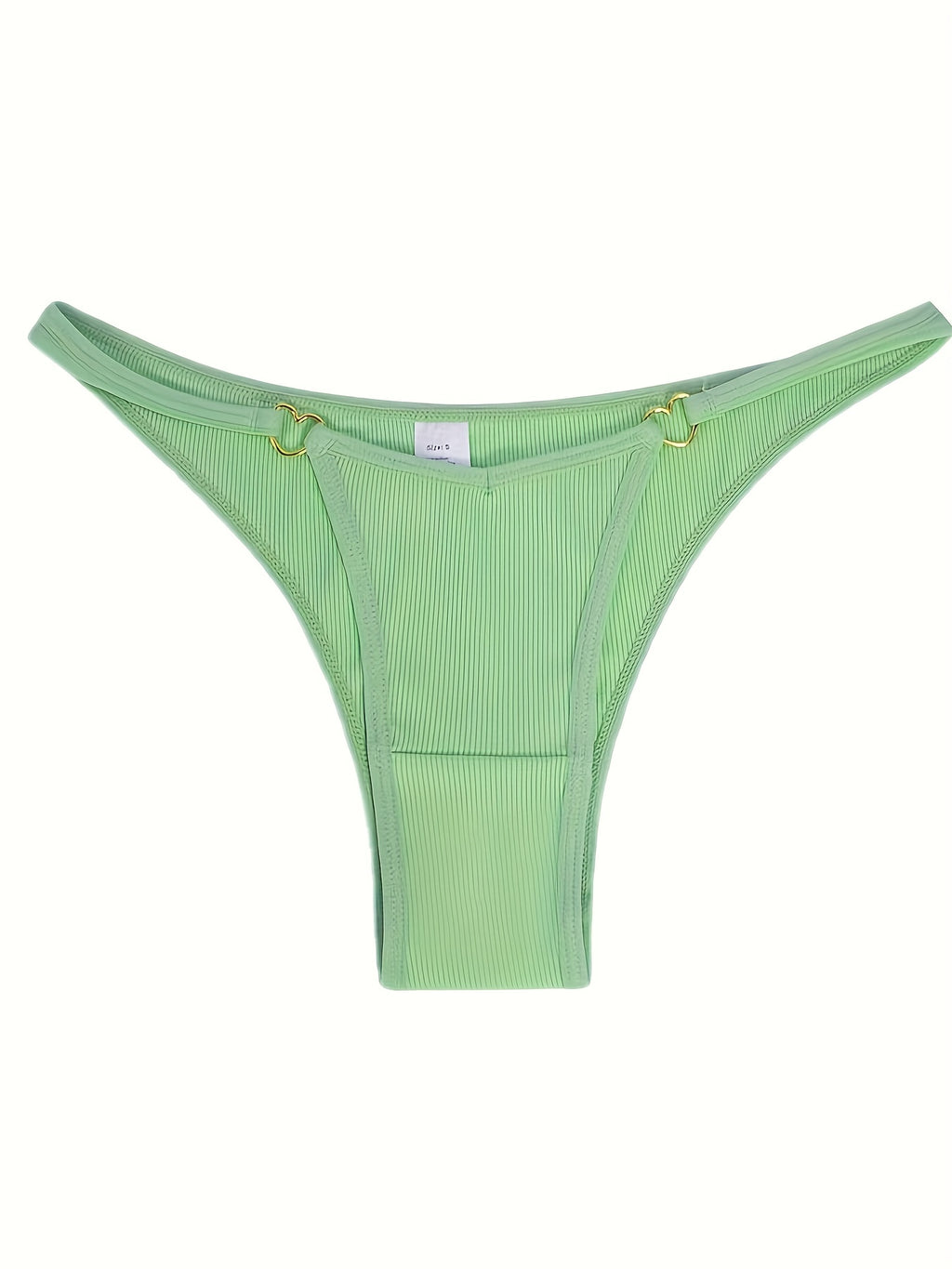 4pcs Heart Ring Linked Thongs, Soft & Comfy Ribbed Intimates Panties, Women's Lingerie & Underwear