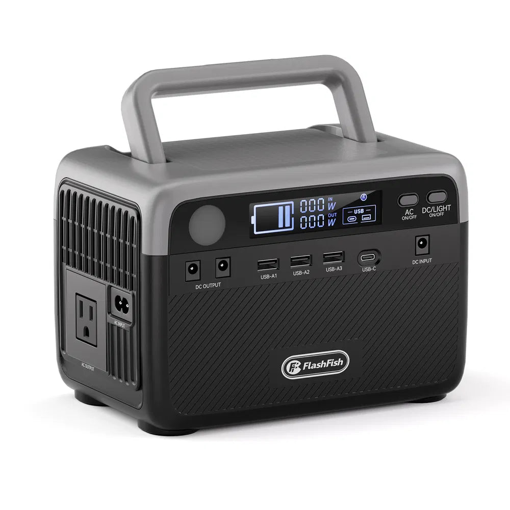 Flashfish 230.4Wh LiFePO4 300W (Peak 600W) Solar Generator AC Outlets Portable Power Station,Power Bank, Battery Backup For Hurricane Emergency/Outdoor Camping/RVs/Home Use