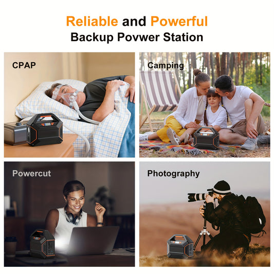 155Wh Portable Power Station with 30W Solar Panel, Lithium Battery Solar Generator with AC Outlet (2x110V), USB 3.0 QC Fast Charging, Digital Display & Overload Protection - Solar-Powered Portable Charger for Camping, Travel,