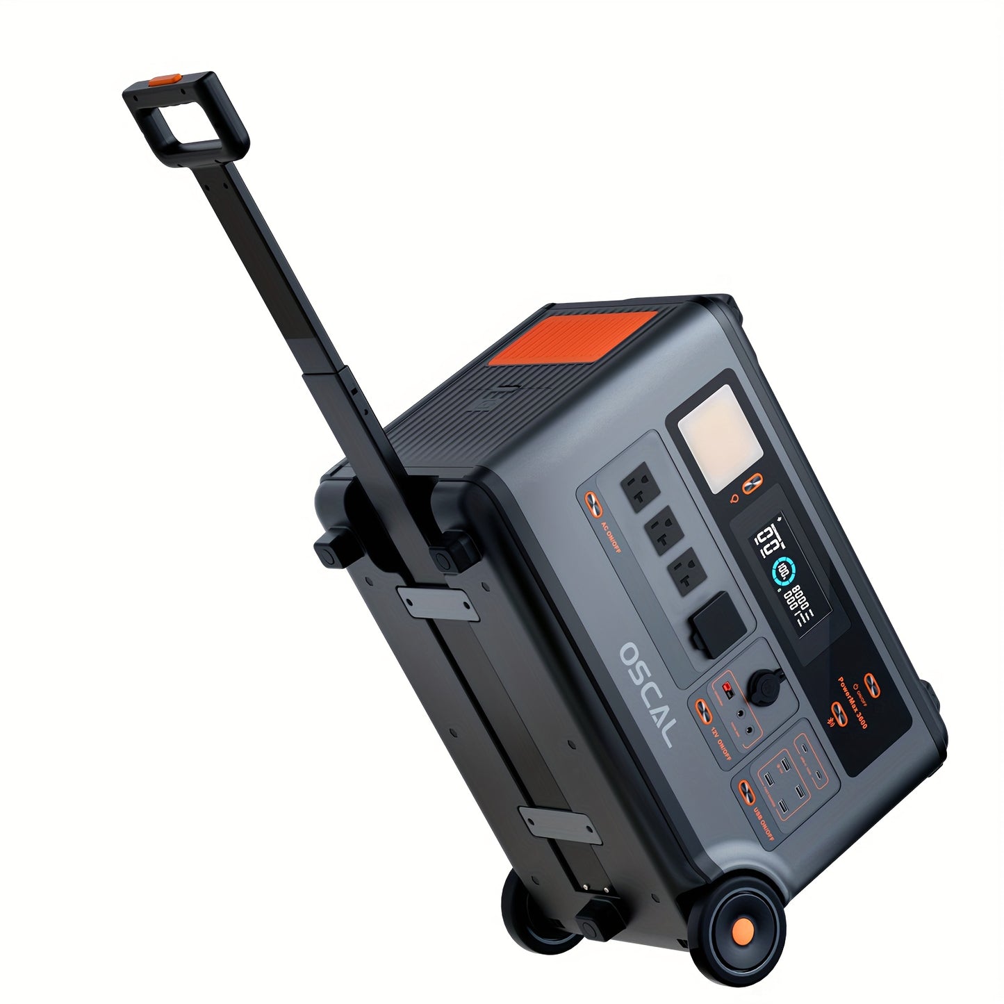 [PowerMax 6000, Solar Generator] OSCAL PowerMax 6000 Series Portable Power Station - 6000W(Surge 7200W) 3600Wh LiFeP04 Solar Generator with 400W Solar Panel, 1.4H Full Charge, 5ms UPS, DC/AC Bi-Directional Inverter for Home U