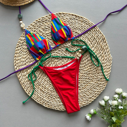 Bikini with Splicing Design for Women's Swimsuit