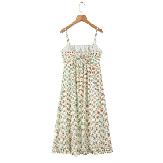 Floral camisole skirt long skirt