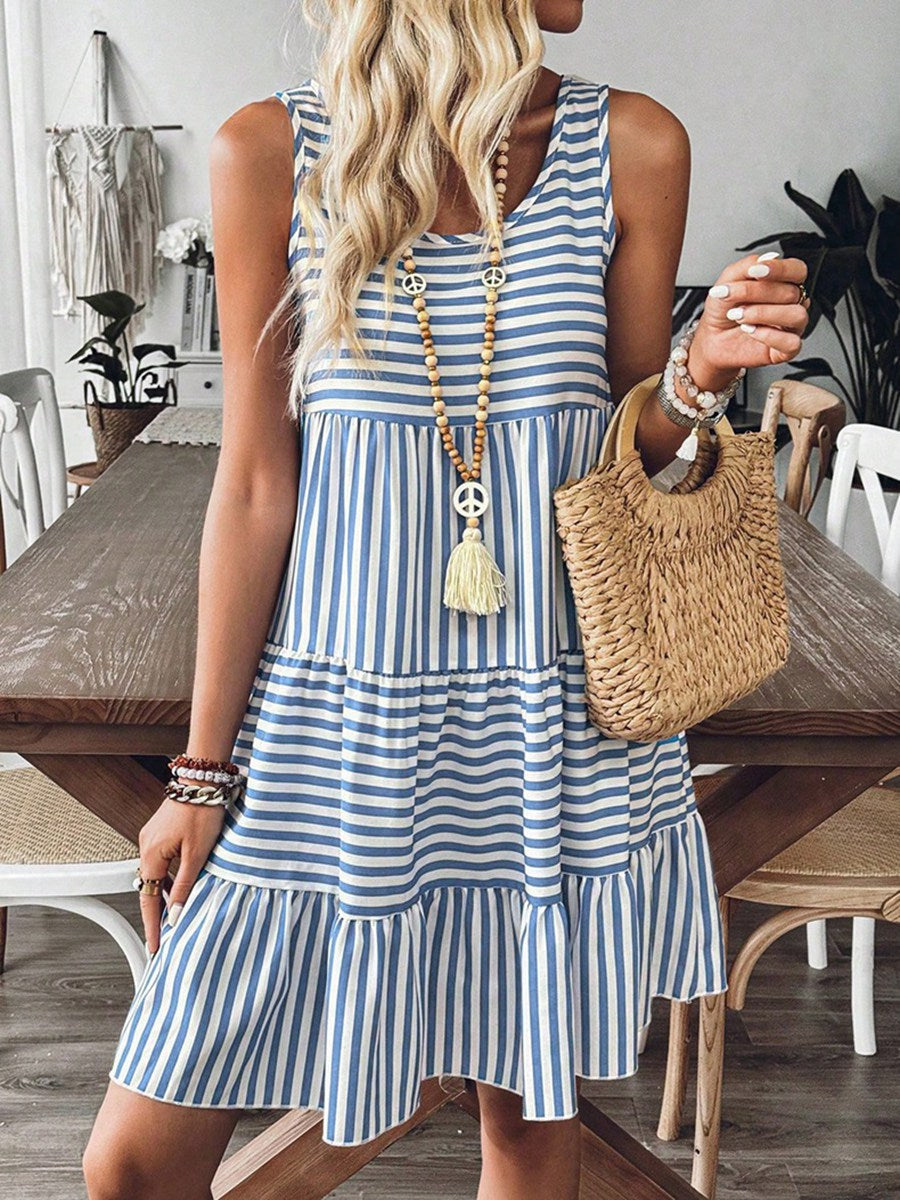 Striped dress sleeveless dress