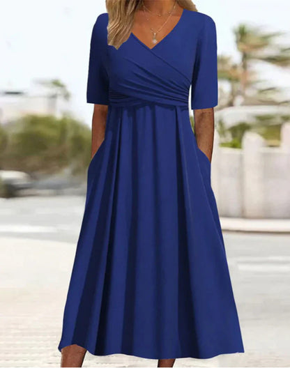 Short sleeved dress with front cross personalized dress