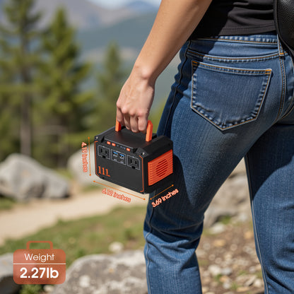 Portable Power Station 237/111/88/83Wh With 60/40/30/21W Solar Panels With AC Outlet 110V(3*USB A, 2*USB C, 2*AC, 2*DC) Solar Generator For Travel Home Emergency Hurricaneth