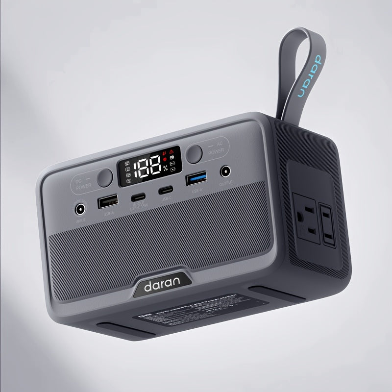 Daranener 100W 28000mAh Portable Power Station Solar Generator with AC Outlet & PD Fast Charging, Lifepo4 Battery, 89.6Wh/28000mAh Capacity, Solar-Powered Portable Charger for Home, Camping, RV, Outdoor - Compatible with Lapt