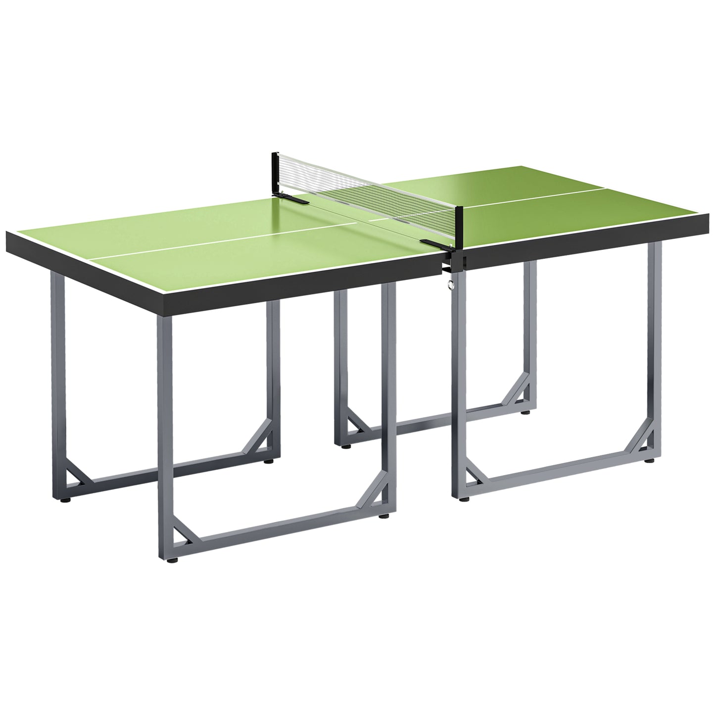 6ft Table Tennis Table, Ping Pong Table With Net, Foldable And Portable Ping Pong Set For Indoor Outdoor Use, Easy Assemble, Midsize, Green