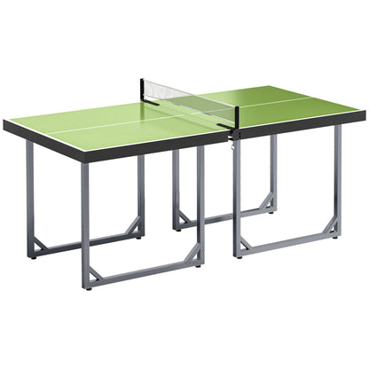 6ft Table Tennis Table, Ping Pong Table With Net, Foldable And Portable Ping Pong Set For Indoor Outdoor Use, Easy Assemble, Midsize, Green