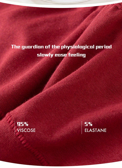 10 Pcs Comfy High Support Mid Rise Period Panties - Breathable Cotton Lingerie with Polyester Lining for Comfortable Wear - Full Coverage, Simple Solid Color Design, Anti-Leak Protection