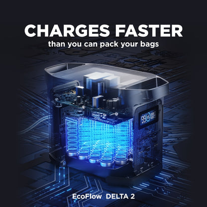 950Wh EF ECOFLOW Portable Power Station DELTA 2, LiFePO4 (LFP) Battery, Fast Charging, Solar Generator (Solar Panel Optional) For Home Backup Power, Camping & RVs