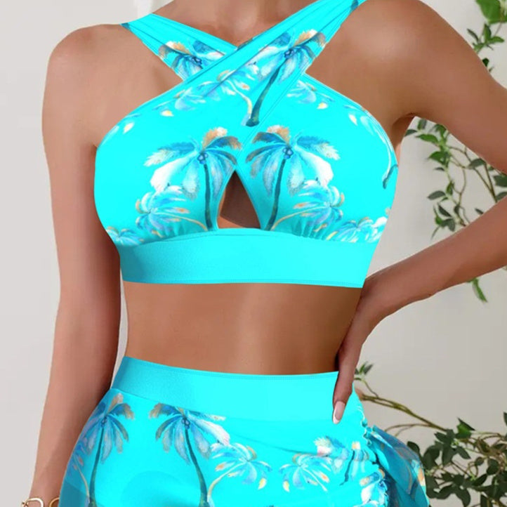 European And American Bikini Summer Conservative Split Swimsuit