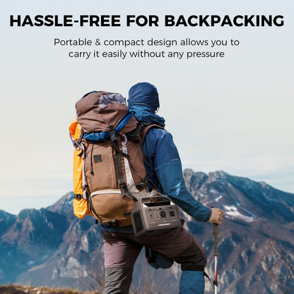 UDPOWER Portable Solar Generator - 1200W, 800W, 400W Options, AC Outlet, 2 DC & 3 USB Ports, Backup Battery for Outdoor Trips, Camping & Emergency, Outdoor Power Station | Modern Power Station | Durable Power Source, Portable