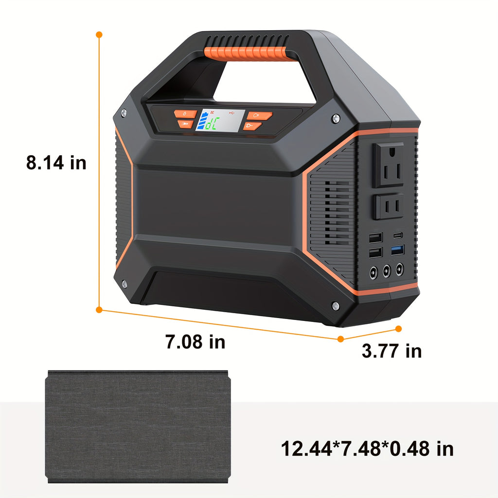 155Wh Portable Power Station with 30W Solar Panel, Lithium Battery Solar Generator with AC Outlet (2x110V), USB 3.0 QC Fast Charging, Digital Display & Overload Protection - Solar-Powered Portable Charger for Camping, Travel,
