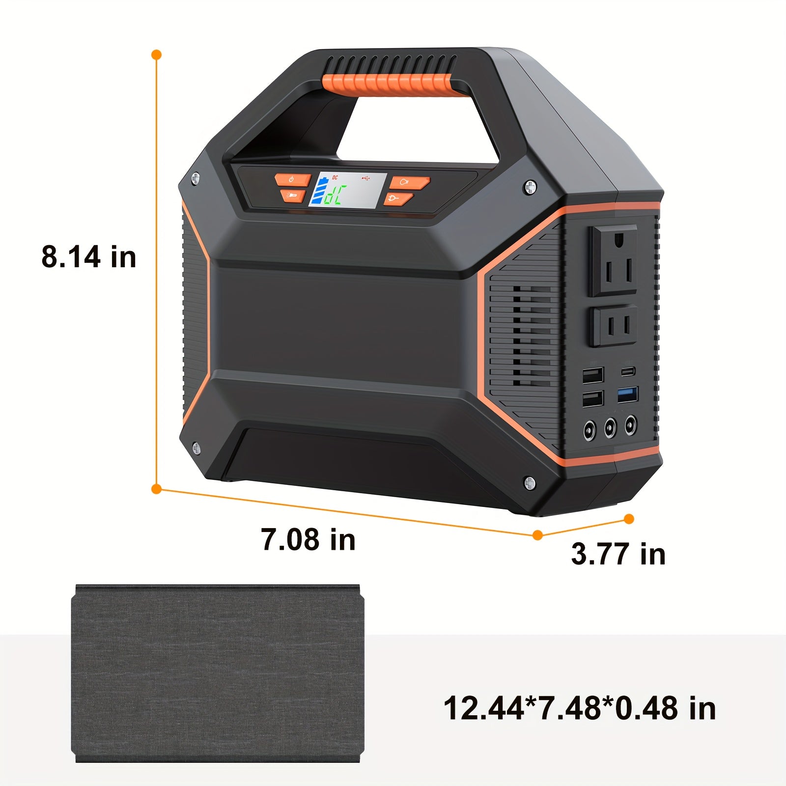 155Wh Portable Power Station with 30W Solar Panel, Lithium Battery Solar Generator with AC Outlet (2x110V), USB 3.0 QC Fast Charging, Digital Display & Overload Protection - Solar-Powered Portable Charger for Camping, Travel,