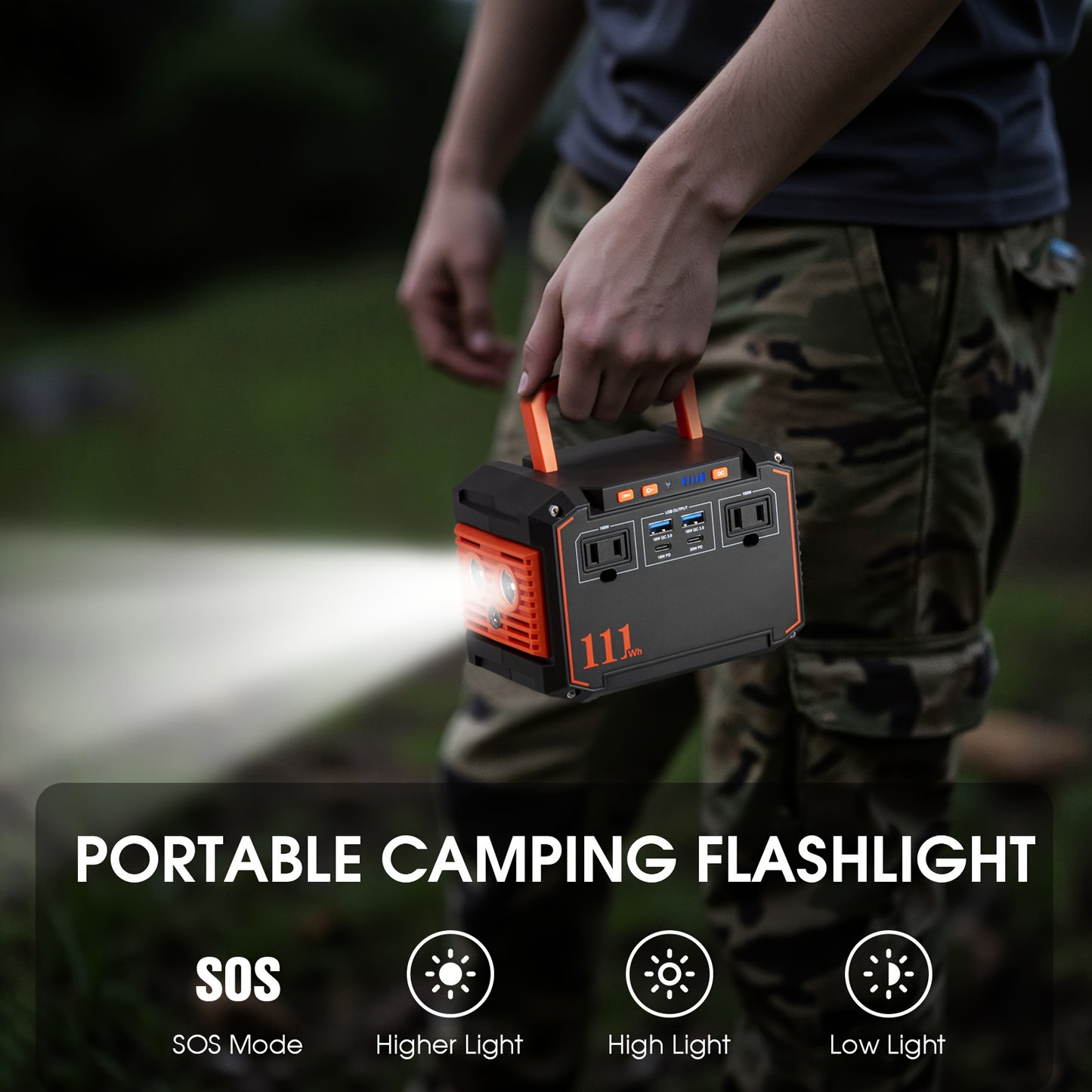 Portable Power Station 237/111/88/83Wh With 60/40/30/21W Solar Panels With AC Outlet 110V(3*USB A, 2*USB C, 2*AC, 2*DC) Solar Generator For Travel Home Emergency Hurricaneth