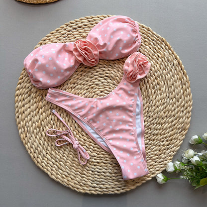 Style Bikini with Floral Print - Two-Piece Women's Swimsuit