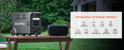 SOLARPLAY 3600W Portable Power Station 3840WH Outdoor Generator With Folable Solar Panels For Home Emergency Outdoor Camping