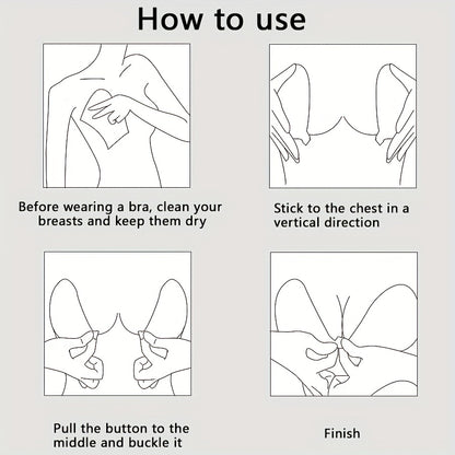 Invisible Stick-On Lift Bra, Comfort Strapless & Seamless Push Up Anti-convex Bra, Women's Lingerie & Underwear Accessories