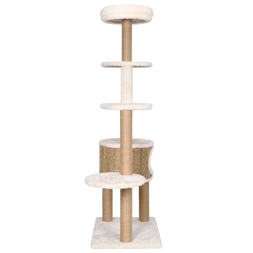 Cat Tree with Luxurious Cushion 148 cm Seagrass
