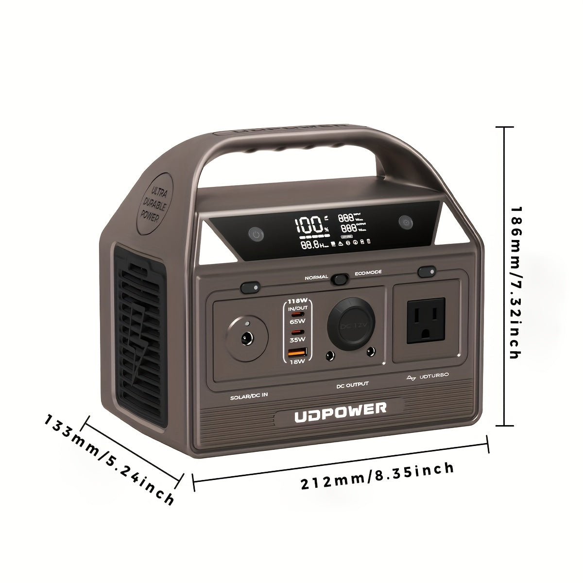 192Wh 200W Portable Power Station Solar Generator (40W Solar Panel Optional), High Capacity LiFePO4 (LFP) Battery Power Bank, with 2x 110V AC Outlets, DC USB-C Ports, LED Light, Powek Bank for Outdoor Camping Hiking Road Trip