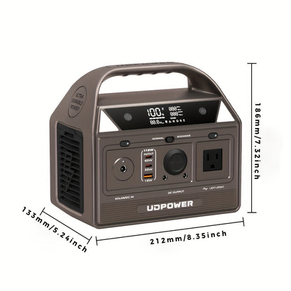 192Wh 200W Portable Power Station Solar Generator (40W Solar Panel Optional), High Capacity LiFePO4 (LFP) Battery Power Bank, with 2x 110V AC Outlets, DC USB-C Ports, LED Light, Powek Bank for Outdoor Camping Hiking Road Trip