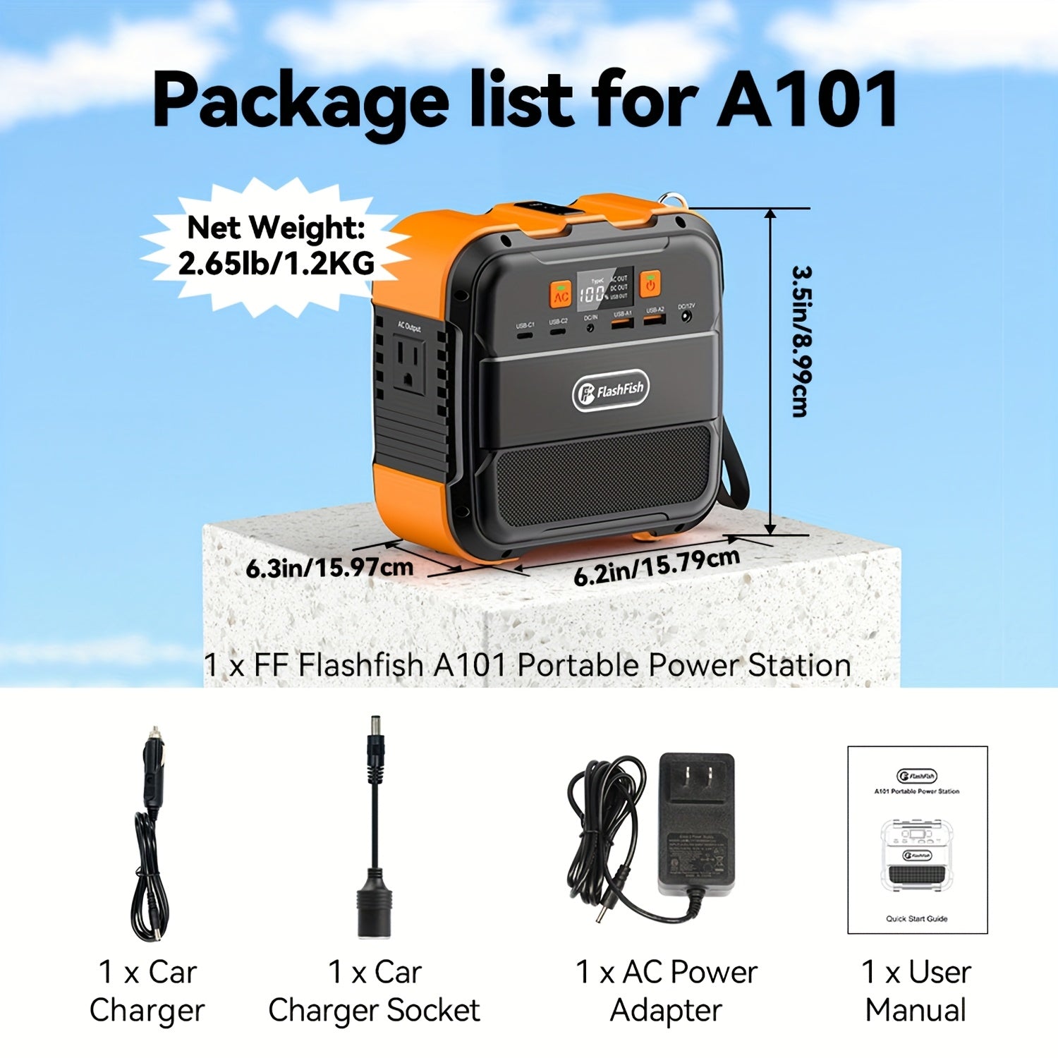 Camping Power Station With Solar Panel Portable, 120W Battery Power Generator With 60W Solar Panel, 98Wh/26400mAh Lithium Battery Bank With 110V AC Outlet, Solar Generator Kit For Home, RV, Outdoor, Travel, Emergencies