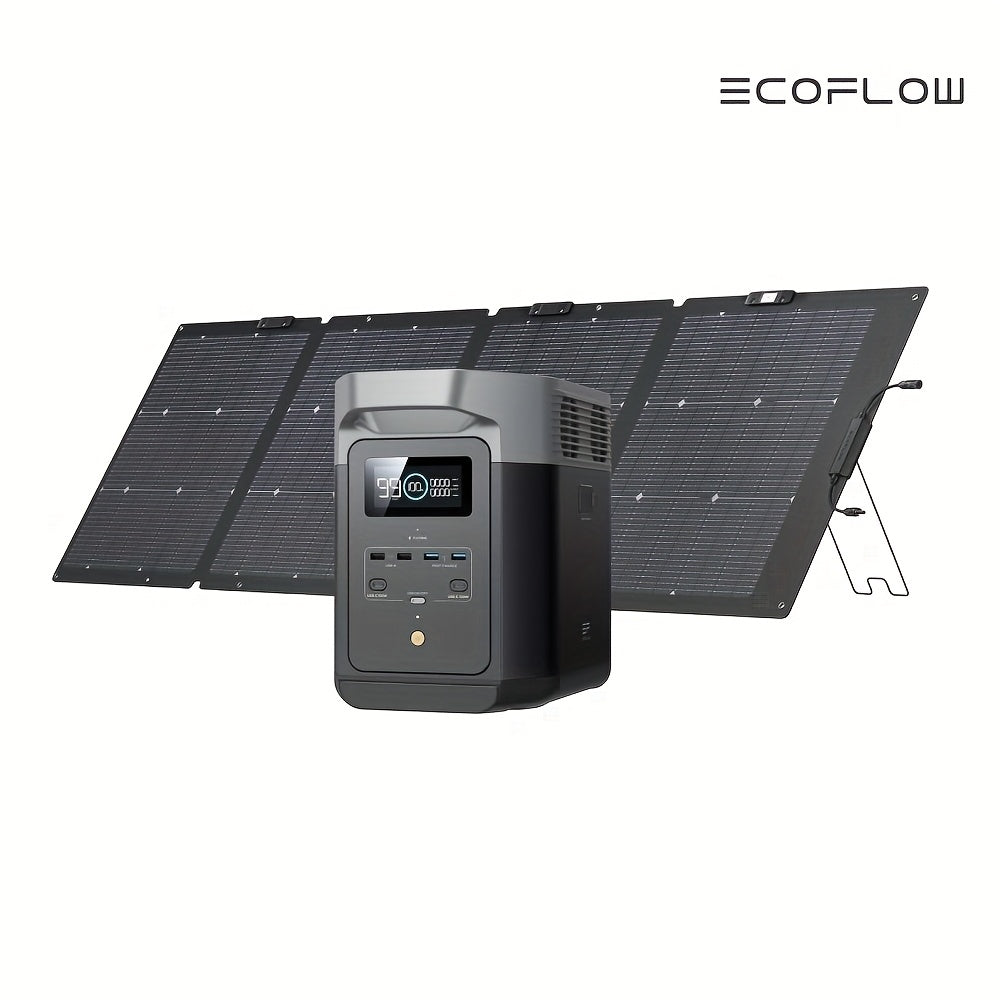 EF ECOFLOW Portable Power Station DELTA 2, 950Wh LiFePO4 (LFP) Battery, Fast Charging, Solar Generator(with Solar Panel ) For Home Backup Power, Camping & RVs
