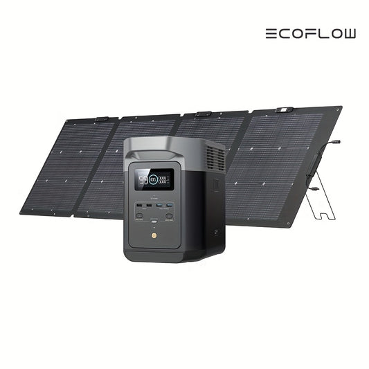 EF ECOFLOW Portable Power Station DELTA 2, 950Wh LiFePO4 (LFP) Battery, Fast Charging, Solar Generator(with Solar Panel ) For Home Backup Power, Camping & RVs