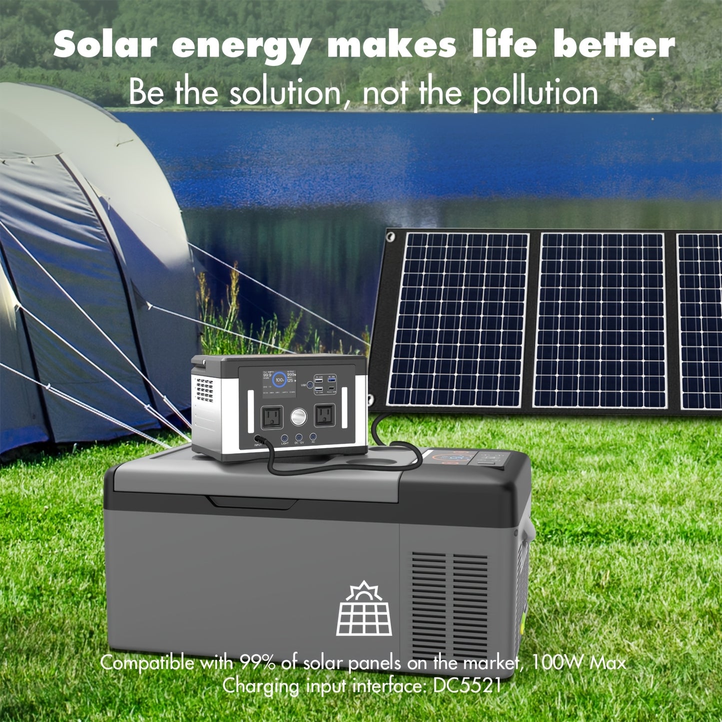 700W 577WH Solar Generator Watt Portable Power Station LiFePO4 Battery, With 120V AC Socket, Portable Generator, Used For Home Backup, Emergency, Outdoor