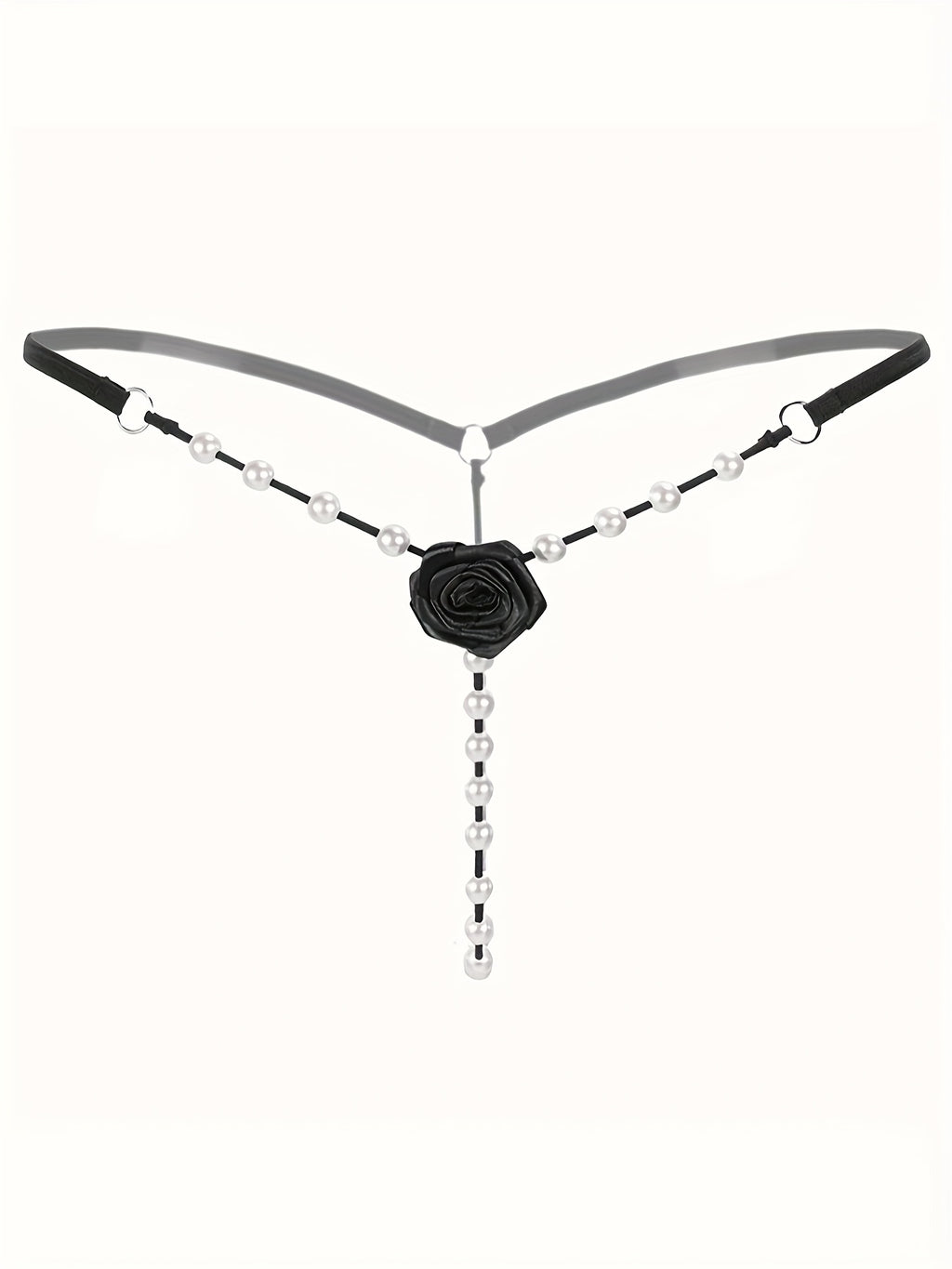 4 Pcs Seductive Lace Thongs - Sultry Low-Rise, Daring Open Crotch, Ultra-Sheer G-String with Delicate Pendant Pearl Accent - Designed for Women, Exquisite Sexy Lingerie and Intimate Underwear