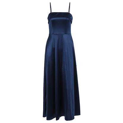 Satin suspender evening dress fashion dress