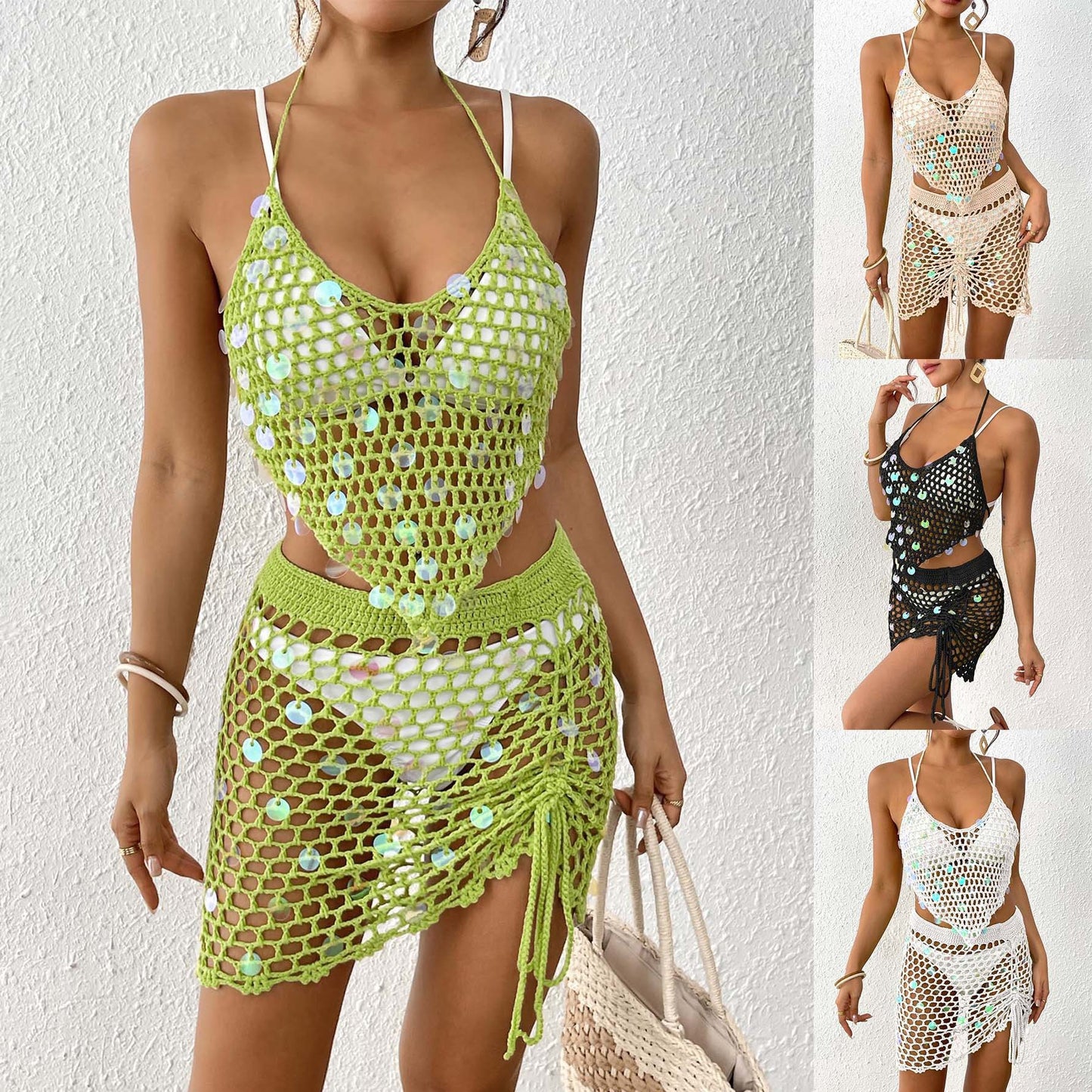Women's sequined bikini two-piece set