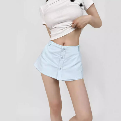 Fake two mini pants skirts