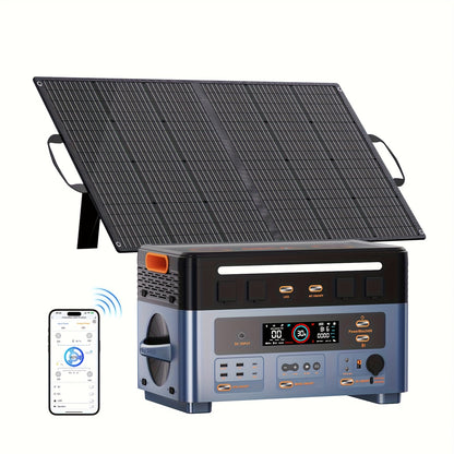 OSCAL Powermax 2400 Portable Power Station with Solar Panel - 2400W Solar Generator, LiFePO4 (6× Longer Lifespan), 1872Wh Power House for home, RV, Camping - Heavy-Duty Outdoor Power Supply, Portable