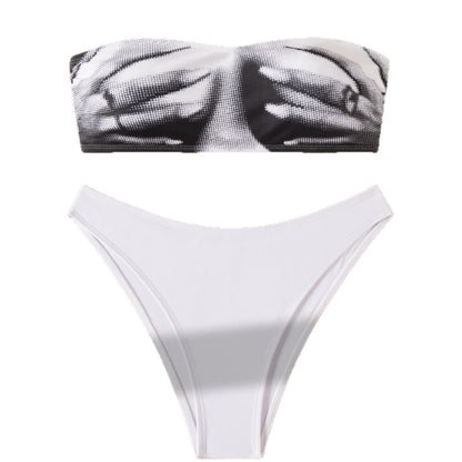 Tube-top Bikini Swimsuit Set For Women