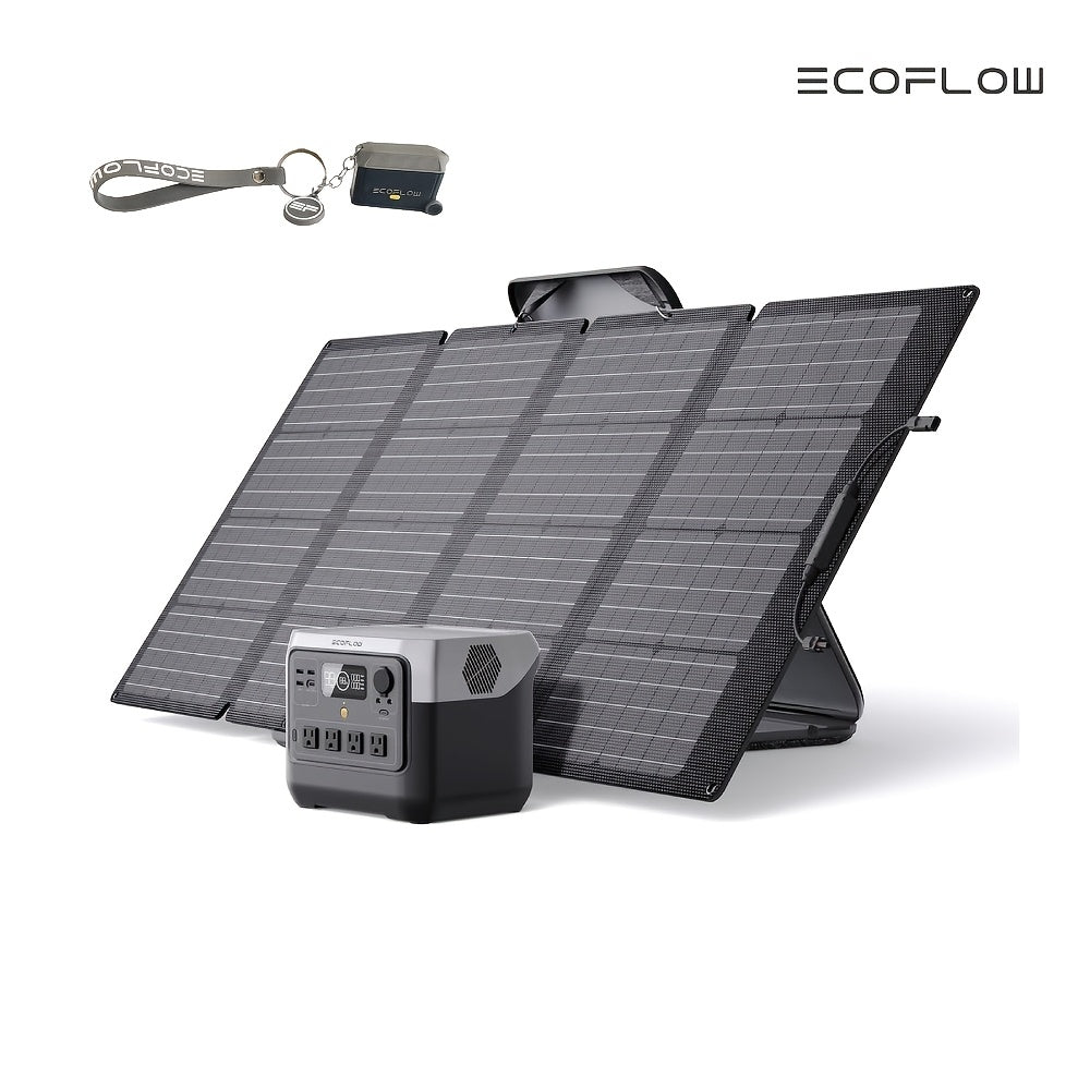 EF ECOFLOW Solar Generator RIVER 2 Pro 768, Portable Power Station 768Wh with 160W Portable Solar Panel LiFePO4 Battery Fully Charged in 70 Min, 4×AC, for Camping, RV, Home Backup