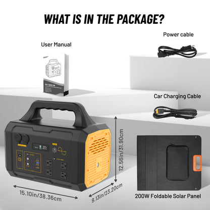 Portable Power Station 1800W with 200W Solar Panel, Solar Generator Backup Battery Power Bank with UPS Function, 1.2 Hour Fast Full Charge, 1024Wh LiFePO4 Battery for Outdoor Camping RV Trip Home Emergency Use