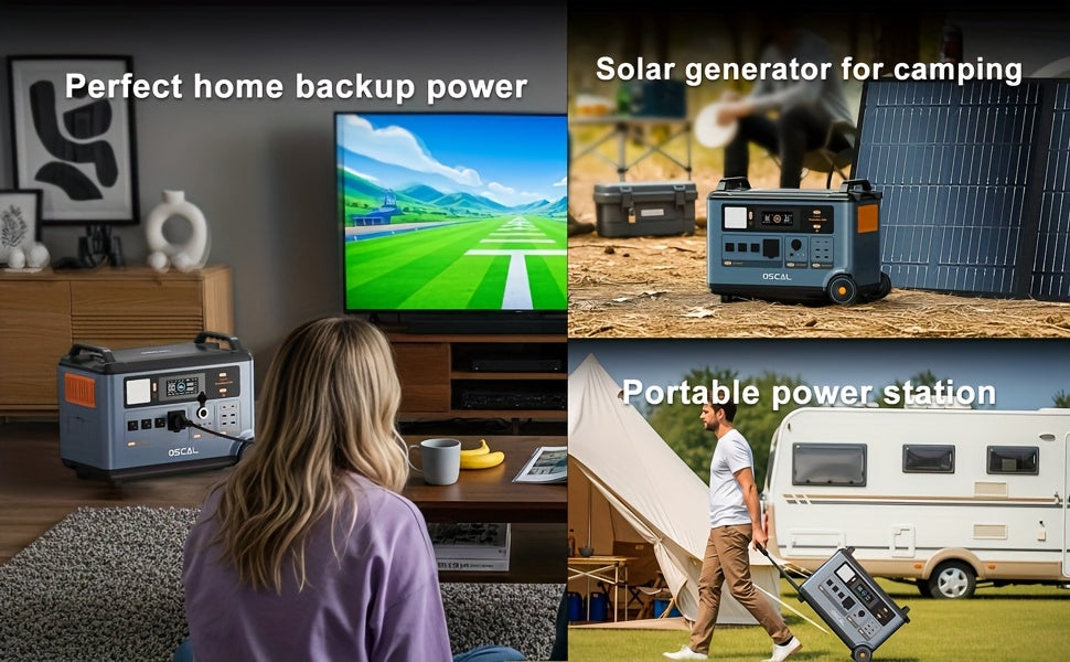 Blackview OSCAL PowerMax 6000 Solar Generator with 400W Solar Panel | 120V/240V 3600Wh Power Station, 6000W AC Outlets (7200W Peak), 2200W AC Charging/2400W Solar Charging, Emergency for Home, Battery Backup, Bonus 3