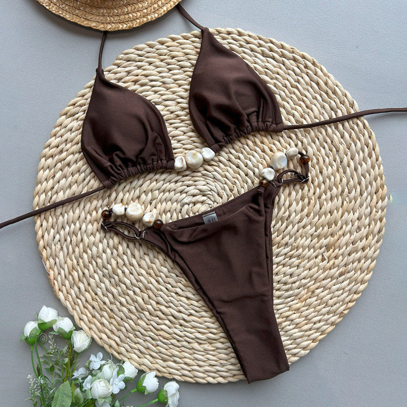 Beach three-point bikini set split swimsuit