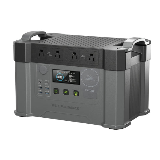 ALLPOWERS S2000 Portable Power Station - 2000W (Peak 4000W) Solar Generator with 1500Wh Lithium Battery, 4 AC Outlets for Camping, RV, Emergency Off-Grid Use, Solar Power Generator