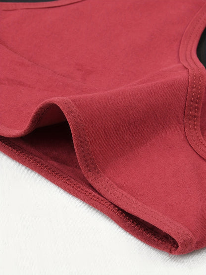 10 Pcs Comfy High Support Mid Rise Period Panties - Breathable Cotton Lingerie with Polyester Lining for Comfortable Wear - Full Coverage, Simple Solid Color Design, Anti-Leak Protection